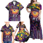 Personalised NAIDOC Week 2025 Sea Eagles Rugby Family Matching Off Shoulder Maxi Dress and Hawaiian Shirt Aboriginal Dot Painting