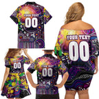 Personalised NAIDOC Week 2025 Sea Eagles Rugby Family Matching Off Shoulder Short Dress and Hawaiian Shirt Aboriginal Dot Painting