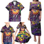 Personalised NAIDOC Week 2025 Sea Eagles Rugby Family Matching Puletasi and Hawaiian Shirt Aboriginal Dot Painting
