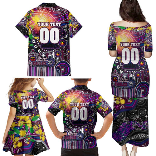 Personalised NAIDOC Week 2025 Sea Eagles Rugby Family Matching Puletasi and Hawaiian Shirt Aboriginal Dot Painting