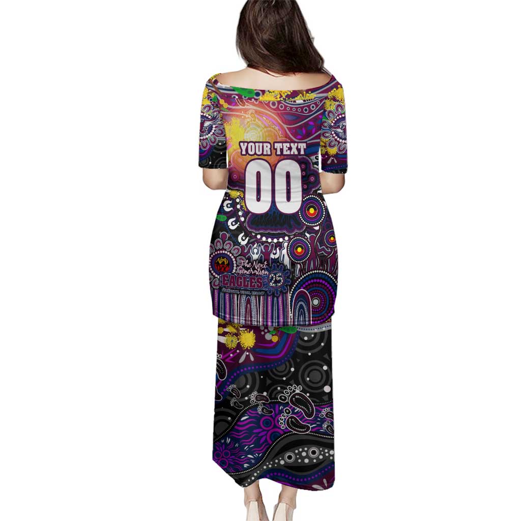 Personalised NAIDOC Week 2025 Sea Eagles Rugby Family Matching Puletasi and Hawaiian Shirt Aboriginal Dot Painting