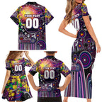 Personalised NAIDOC Week 2025 Sea Eagles Rugby Family Matching Short Sleeve Bodycon Dress and Hawaiian Shirt Aboriginal Dot Painting