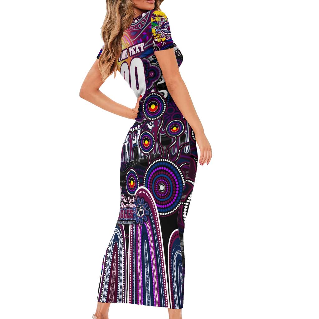 Personalised NAIDOC Week 2025 Sea Eagles Rugby Family Matching Short Sleeve Bodycon Dress and Hawaiian Shirt Aboriginal Dot Painting