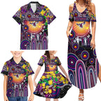 Personalised NAIDOC Week 2025 Sea Eagles Rugby Family Matching Summer Maxi Dress and Hawaiian Shirt Aboriginal Dot Painting