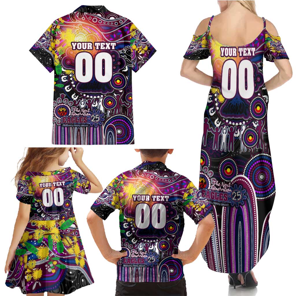 Personalised NAIDOC Week 2025 Sea Eagles Rugby Family Matching Summer Maxi Dress and Hawaiian Shirt Aboriginal Dot Painting