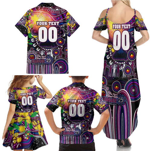 Personalised NAIDOC Week 2025 Sea Eagles Rugby Family Matching Summer Maxi Dress and Hawaiian Shirt Aboriginal Dot Painting