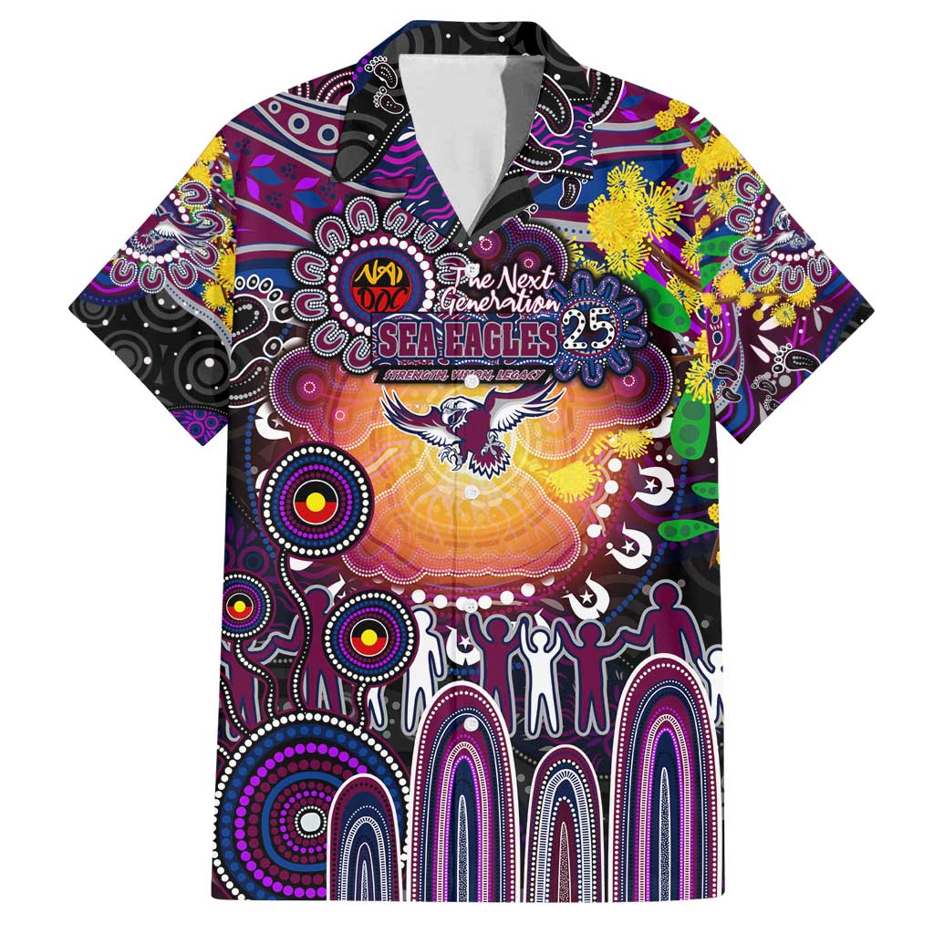 Personalised NAIDOC Week 2025 Sea Eagles Rugby Family Matching Summer Maxi Dress and Hawaiian Shirt Aboriginal Dot Painting