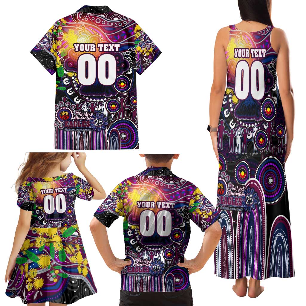 Personalised NAIDOC Week 2025 Sea Eagles Rugby Family Matching Tank Maxi Dress and Hawaiian Shirt Aboriginal Dot Painting