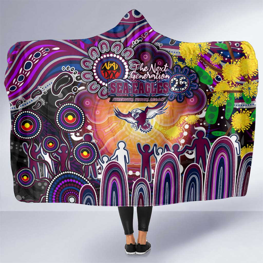 NAIDOC Week 2025 Sea Eagles Rugby Hooded Blanket Aboriginal Dot Painting