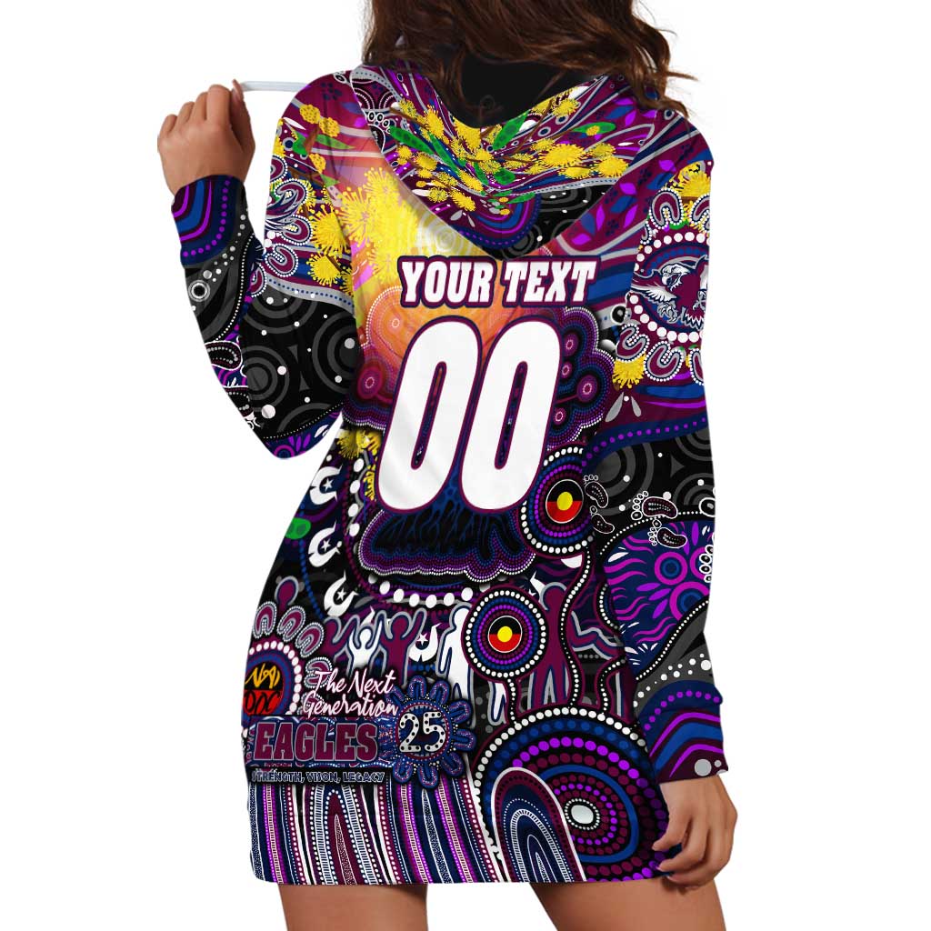 Personalised NAIDOC Week 2025 Sea Eagles Rugby Hoodie Dress Aboriginal Dot Painting