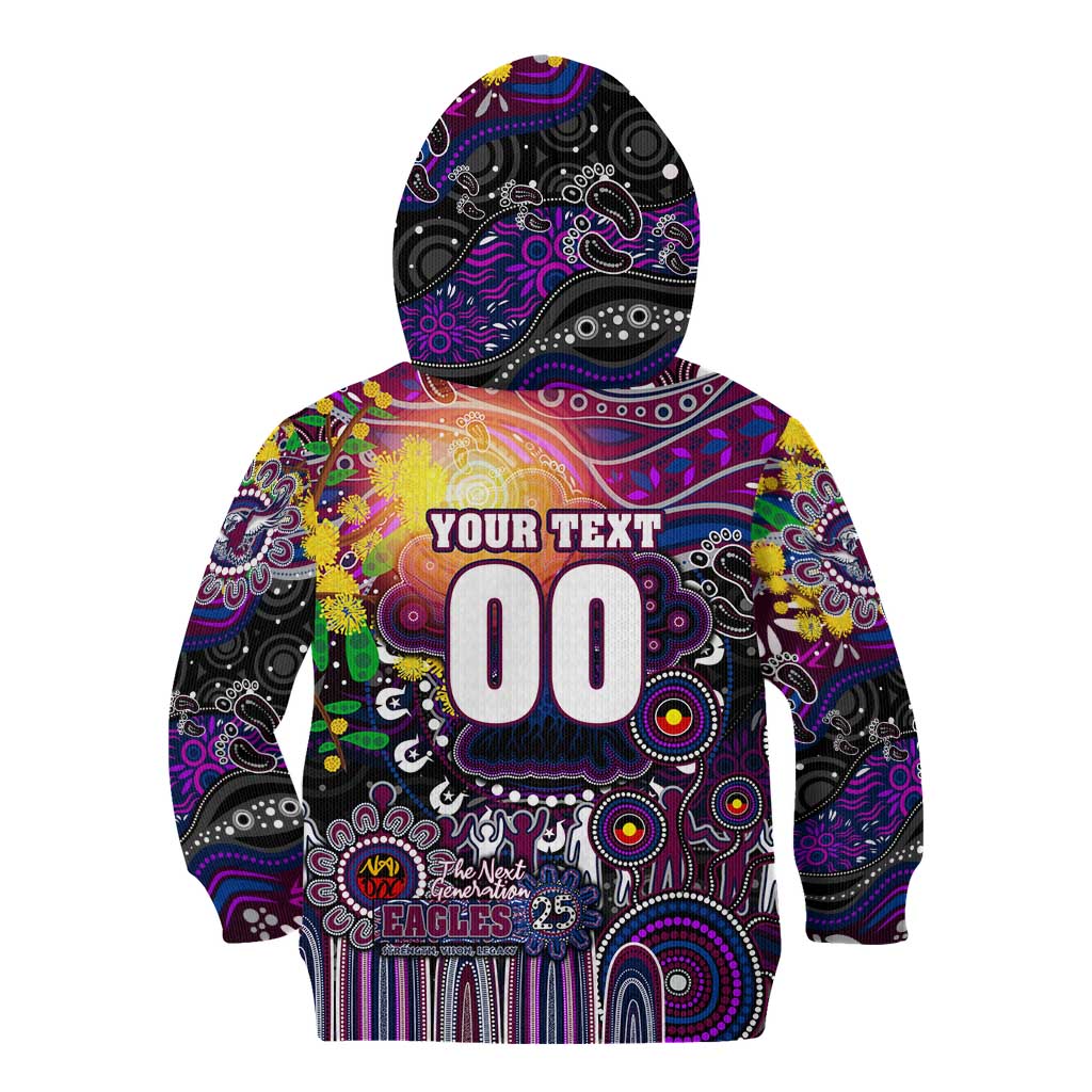 Personalised NAIDOC Week 2025 Sea Eagles Rugby Kid Hoodie Aboriginal Dot Painting