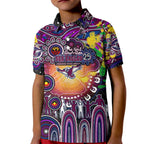Personalised NAIDOC Week 2025 Sea Eagles Rugby Kid Polo Shirt Aboriginal Dot Painting