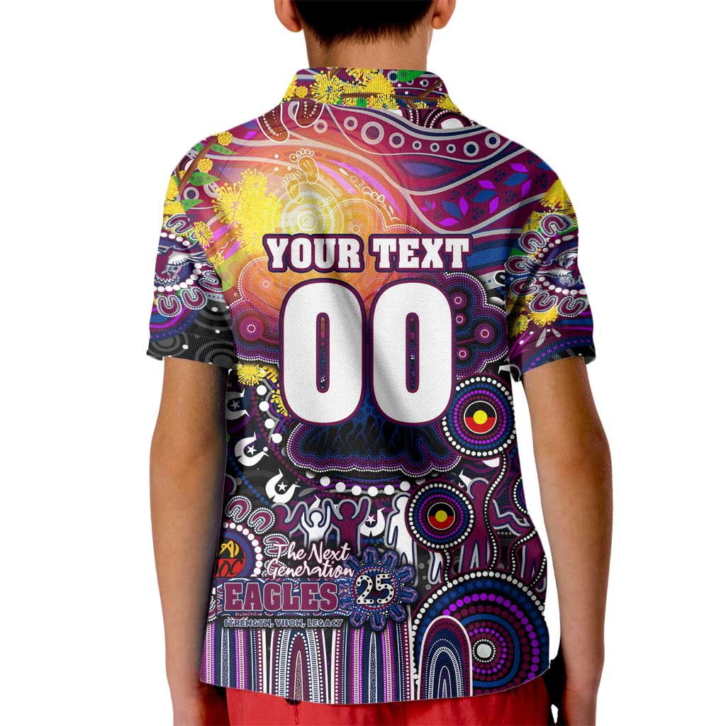 Personalised NAIDOC Week 2025 Sea Eagles Rugby Kid Polo Shirt Aboriginal Dot Painting