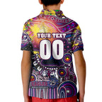 Personalised NAIDOC Week 2025 Sea Eagles Rugby Kid Polo Shirt Aboriginal Dot Painting