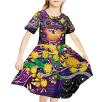 Personalised NAIDOC Week 2025 Sea Eagles Rugby Kid Short Sleeve Dress Aboriginal Dot Painting