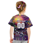 Personalised NAIDOC Week 2025 Sea Eagles Rugby Kid T Shirt Aboriginal Dot Painting