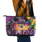 NAIDOC Week 2025 Sea Eagles Rugby Leather Tote Bag Aboriginal Dot Painting