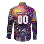 Personalised NAIDOC Week 2025 Sea Eagles Rugby Long Sleeve Button Shirt Aboriginal Dot Painting