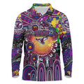 Personalised NAIDOC Week 2025 Sea Eagles Rugby Long Sleeve Polo Shirt Aboriginal Dot Painting