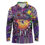 Personalised NAIDOC Week 2025 Sea Eagles Rugby Long Sleeve Polo Shirt Aboriginal Dot Painting