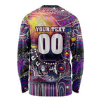 Personalised NAIDOC Week 2025 Sea Eagles Rugby Long Sleeve Shirt Aboriginal Dot Painting