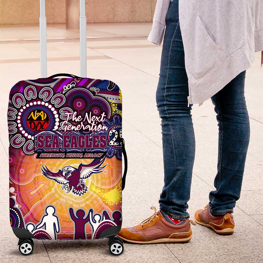 NAIDOC Week 2025 Sea Eagles Rugby Luggage Cover Aboriginal Dot Painting
