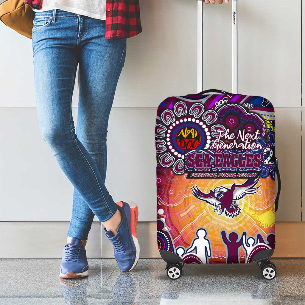 NAIDOC Week 2025 Sea Eagles Rugby Luggage Cover Aboriginal Dot Painting