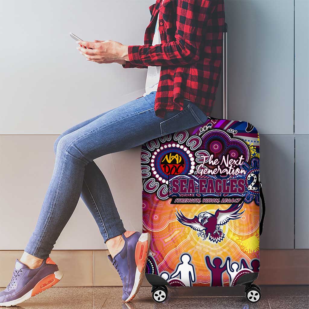 NAIDOC Week 2025 Sea Eagles Rugby Luggage Cover Aboriginal Dot Painting
