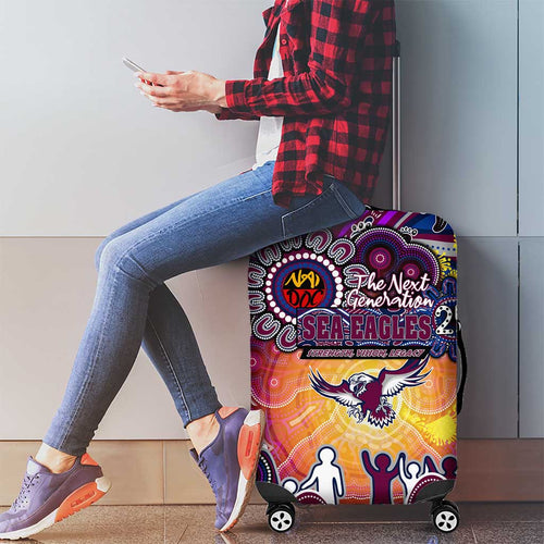 NAIDOC Week 2025 Sea Eagles Rugby Luggage Cover Aboriginal Dot Painting