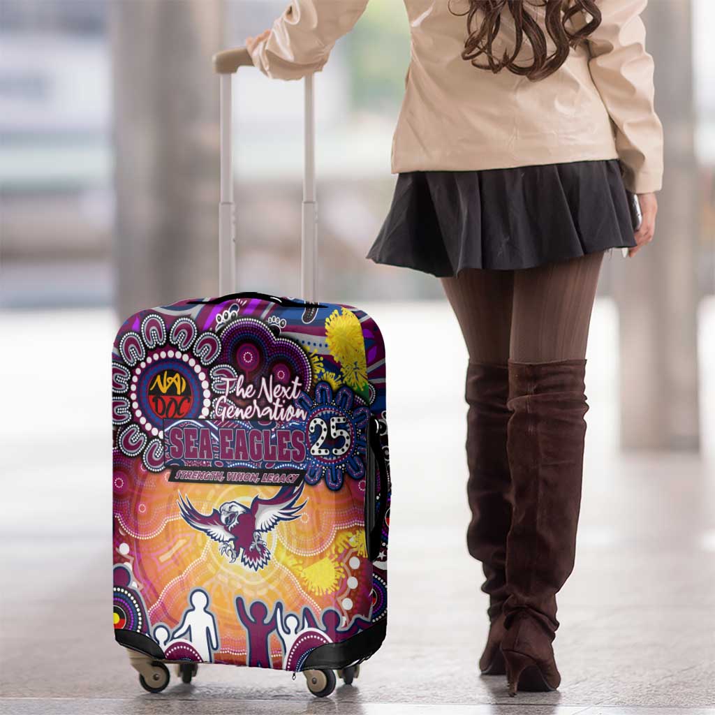 NAIDOC Week 2025 Sea Eagles Rugby Luggage Cover Aboriginal Dot Painting