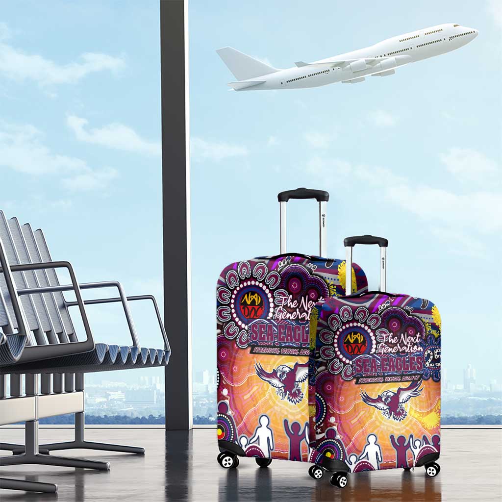 NAIDOC Week 2025 Sea Eagles Rugby Luggage Cover Aboriginal Dot Painting