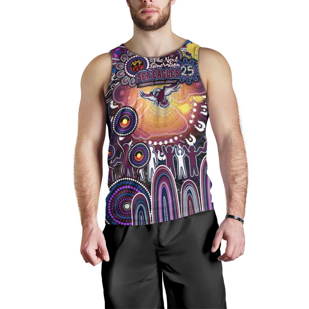 Personalised NAIDOC Week 2025 Sea Eagles Rugby Men Tank Top Aboriginal Dot Painting