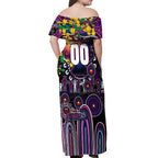 Personalised NAIDOC Week 2025 Sea Eagles Rugby Off Shoulder Maxi Dress Aboriginal Dot Painting