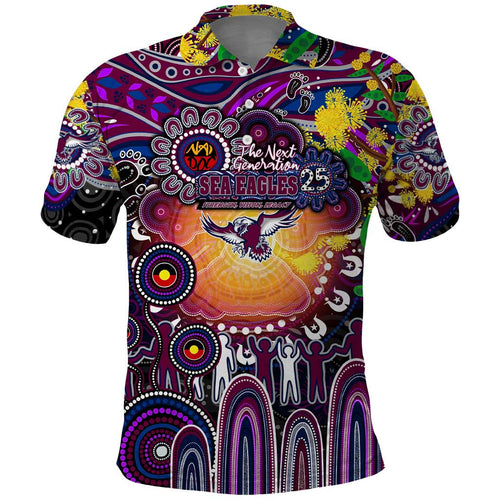 Personalised NAIDOC Week 2025 Sea Eagles Rugby Polo Shirt Aboriginal Dot Painting