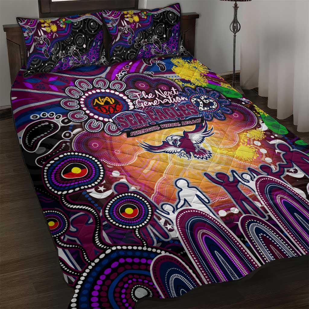 NAIDOC Week 2025 Sea Eagles Rugby Quilt Bed Set Aboriginal Dot Painting