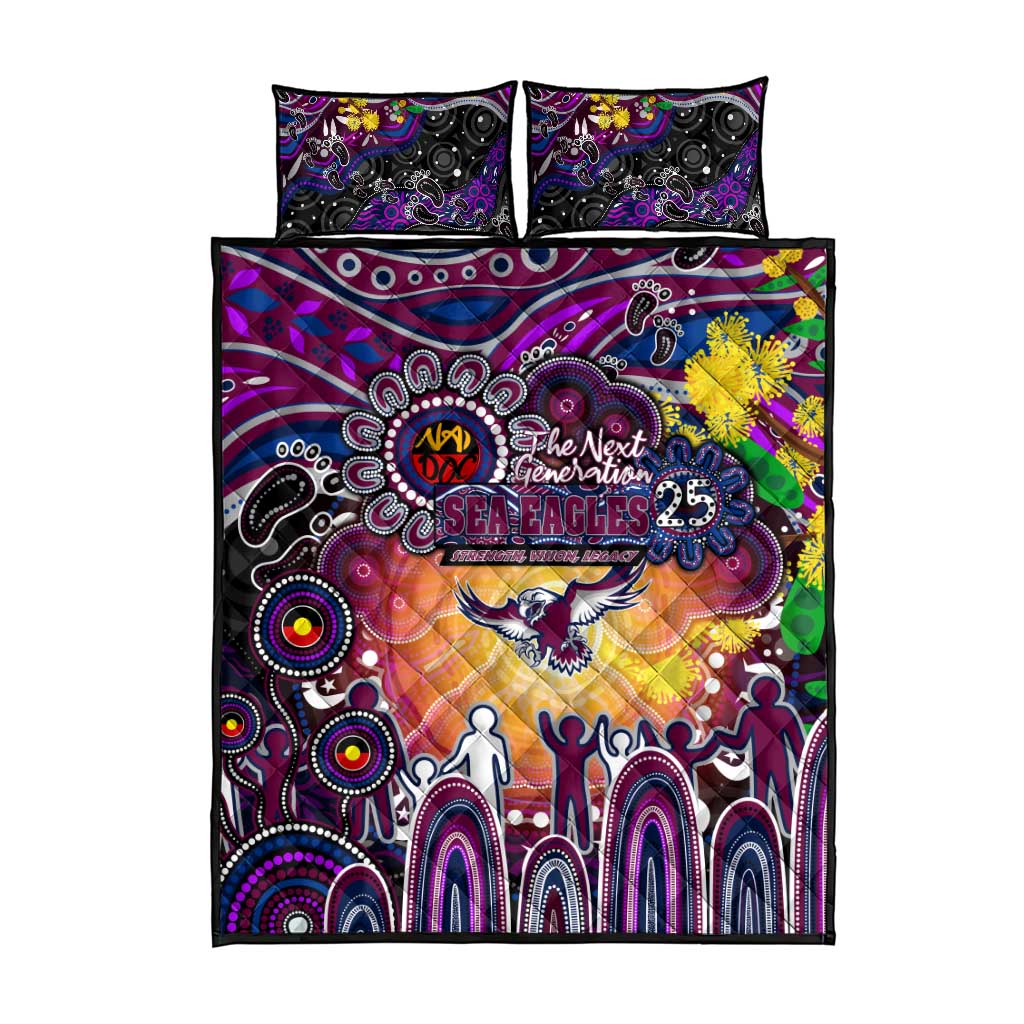 NAIDOC Week 2025 Sea Eagles Rugby Quilt Bed Set Aboriginal Dot Painting