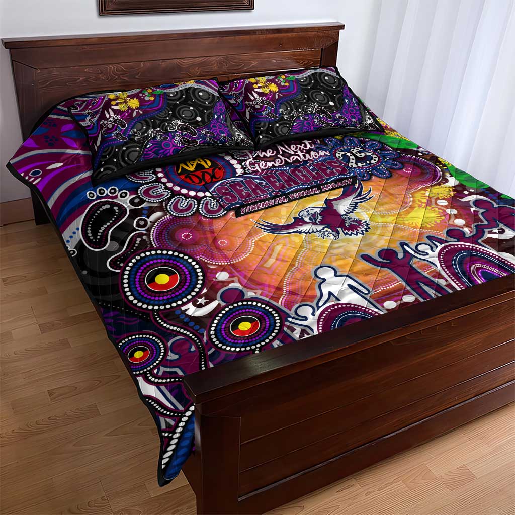 NAIDOC Week 2025 Sea Eagles Rugby Quilt Bed Set Aboriginal Dot Painting