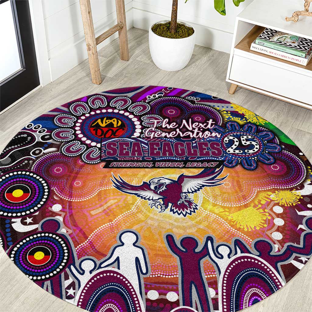 NAIDOC Week 2025 Sea Eagles Rugby Round Carpet Aboriginal Dot Painting