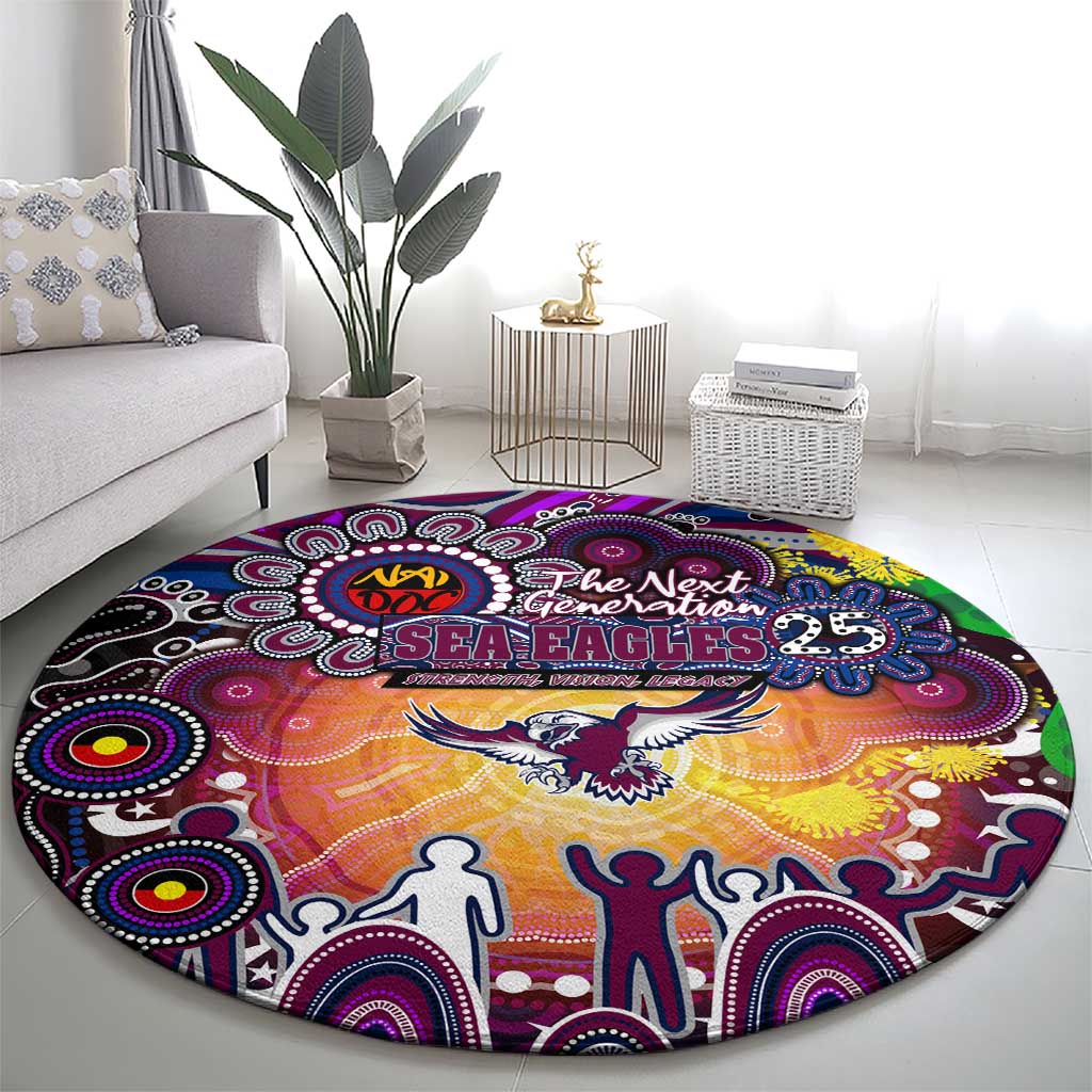 NAIDOC Week 2025 Sea Eagles Rugby Round Carpet Aboriginal Dot Painting