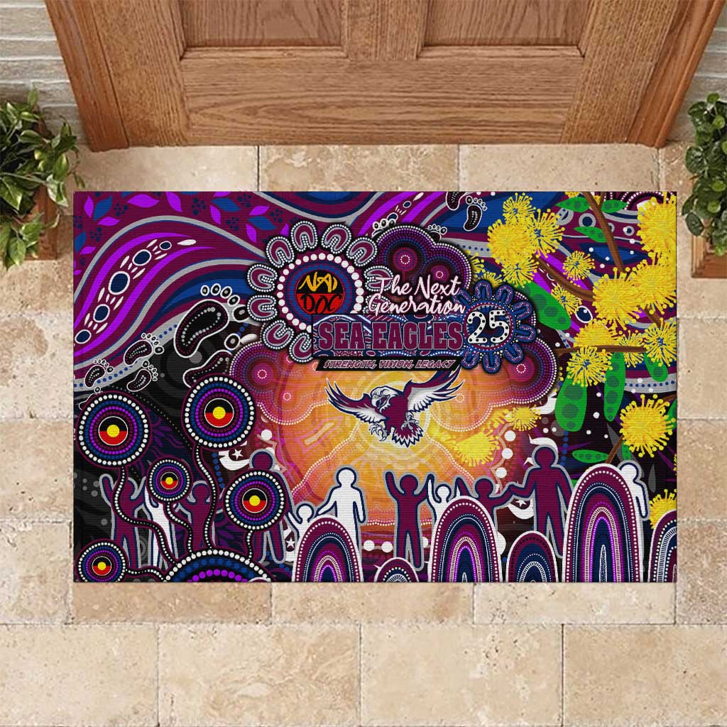 NAIDOC Week 2025 Sea Eagles Rugby Rubber Doormat Aboriginal Dot Painting