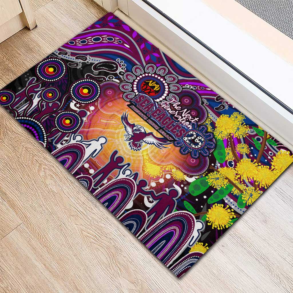 NAIDOC Week 2025 Sea Eagles Rugby Rubber Doormat Aboriginal Dot Painting