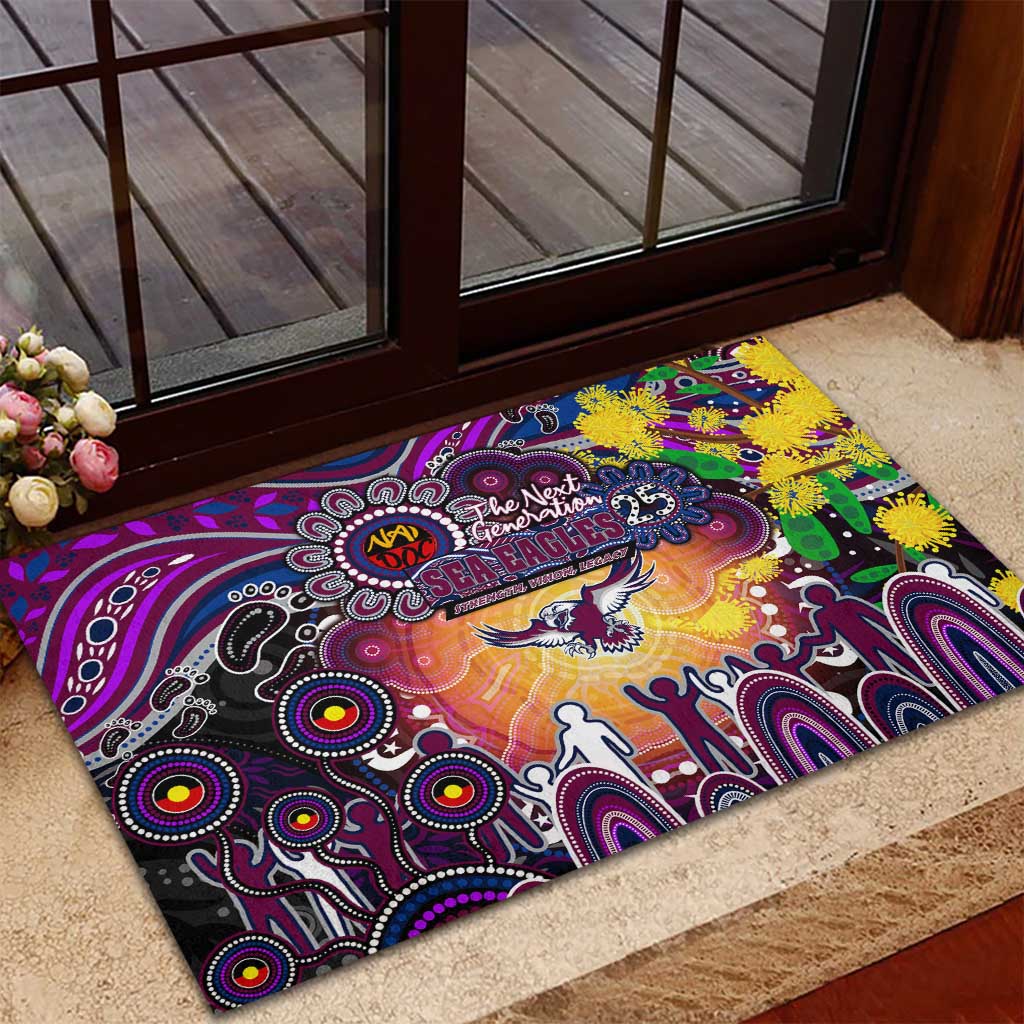 NAIDOC Week 2025 Sea Eagles Rugby Rubber Doormat Aboriginal Dot Painting