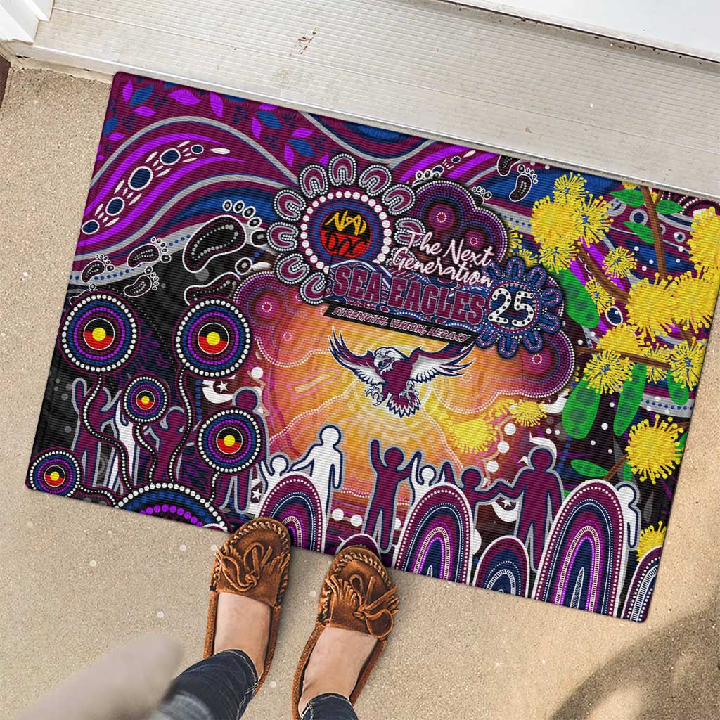 NAIDOC Week 2025 Sea Eagles Rugby Rubber Doormat Aboriginal Dot Painting