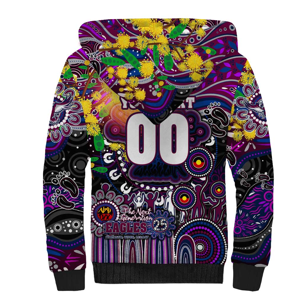 Personalised NAIDOC Week 2025 Sea Eagles Rugby Sherpa Hoodie Aboriginal Dot Painting