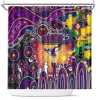 NAIDOC Week 2025 Sea Eagles Rugby Shower Curtain Aboriginal Dot Painting