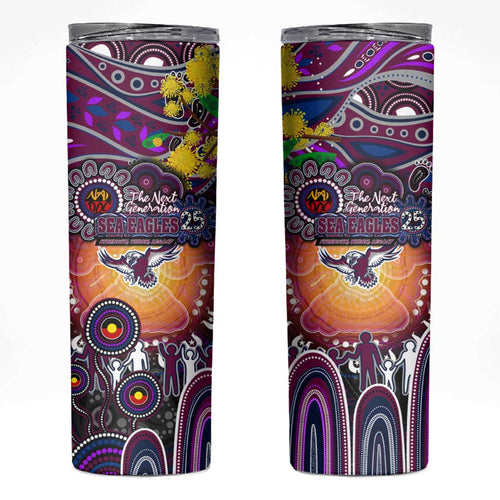 NAIDOC Week 2025 Sea Eagles Rugby Skinny Tumbler Aboriginal Dot Painting