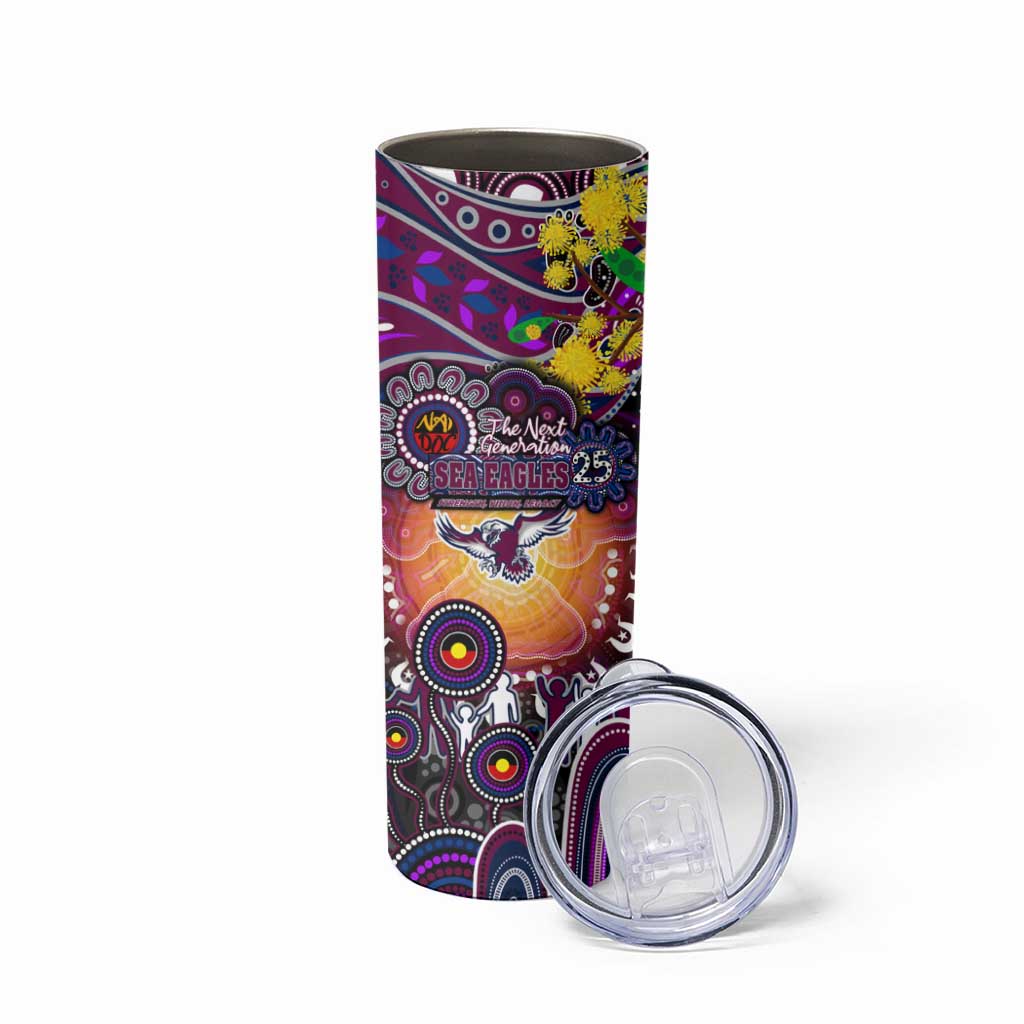 NAIDOC Week 2025 Sea Eagles Rugby Skinny Tumbler Aboriginal Dot Painting