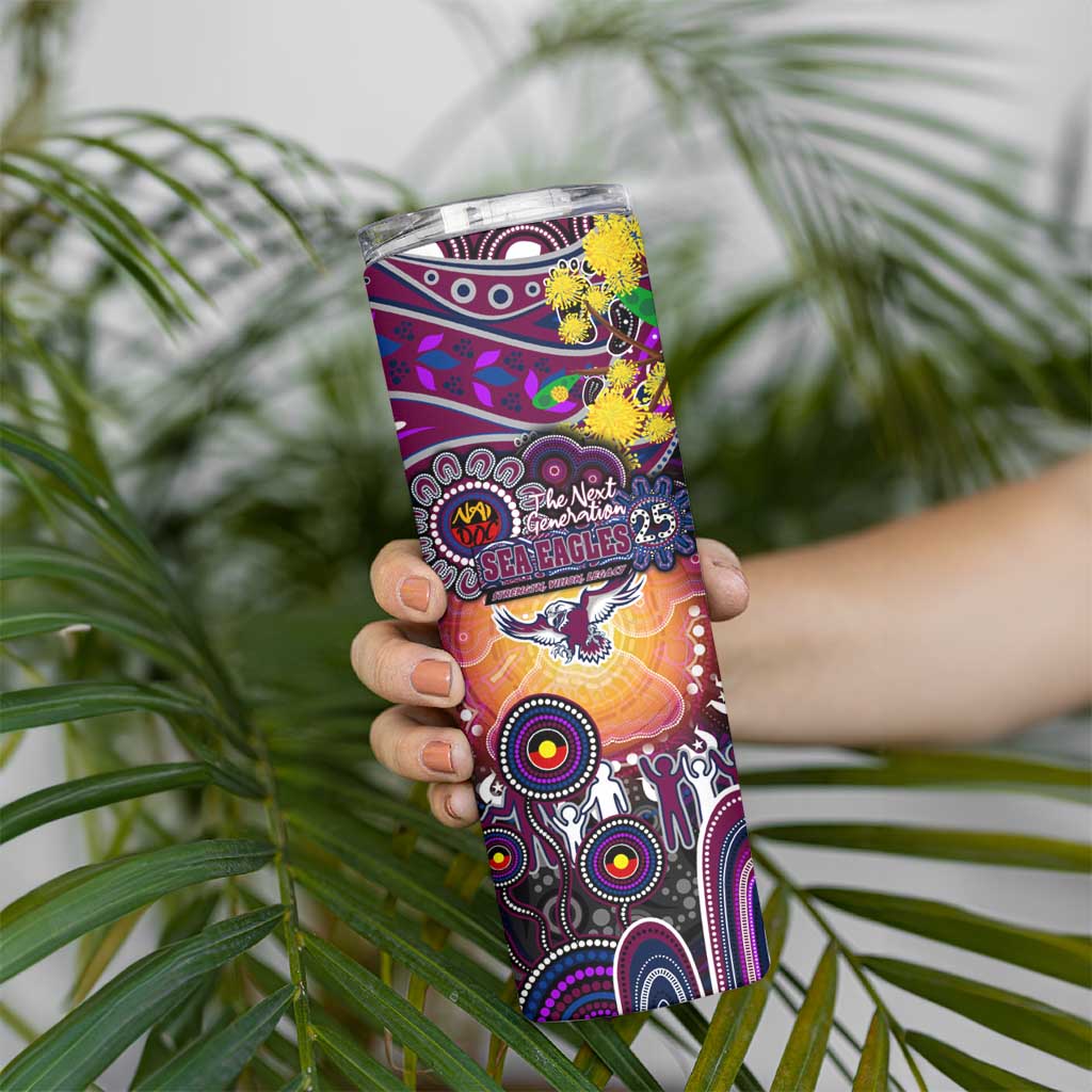 NAIDOC Week 2025 Sea Eagles Rugby Skinny Tumbler Aboriginal Dot Painting