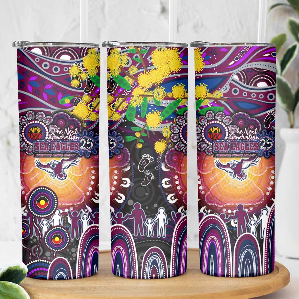 NAIDOC Week 2025 Sea Eagles Rugby Skinny Tumbler Aboriginal Dot Painting
