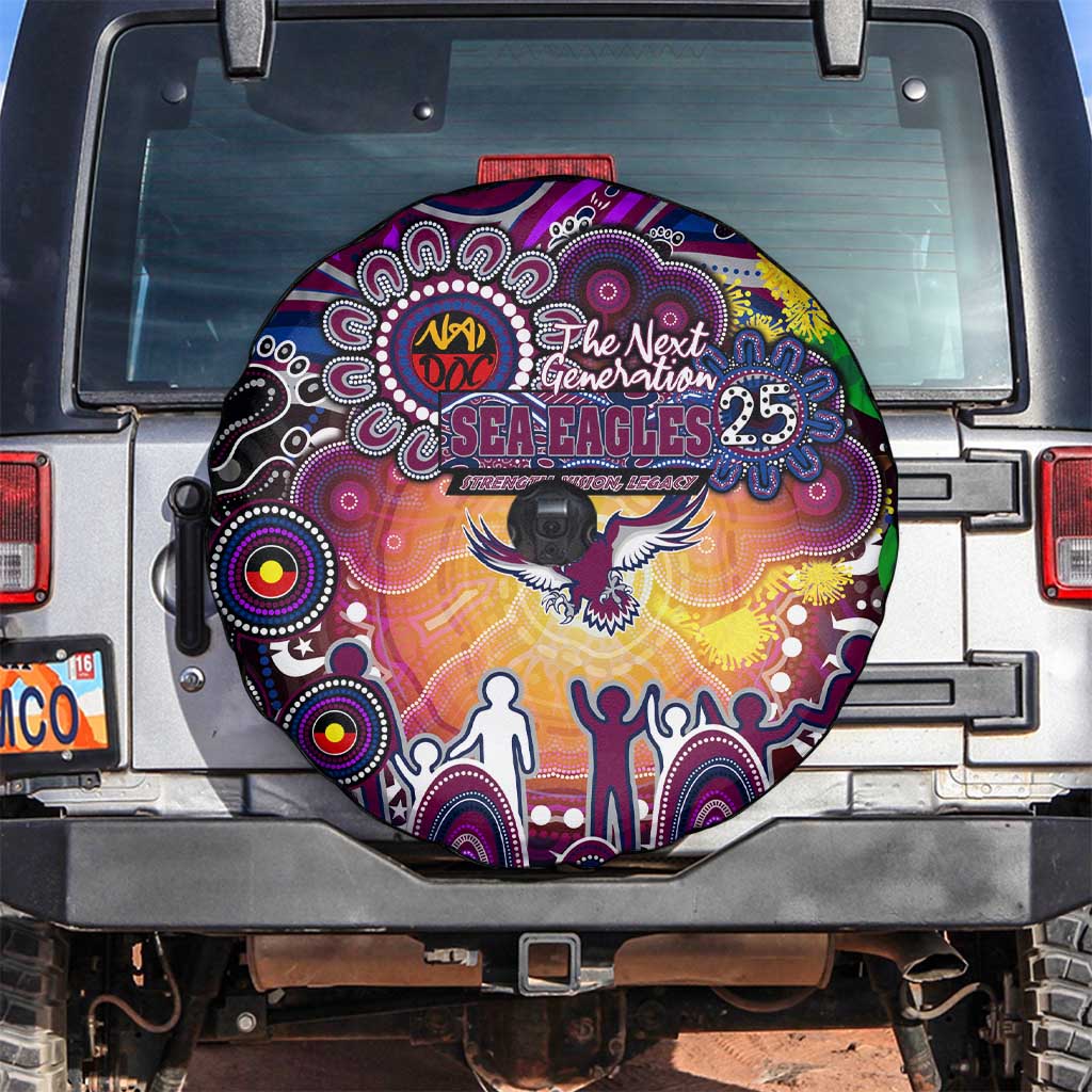 NAIDOC Week 2025 Sea Eagles Rugby Spare Tire Cover Aboriginal Dot Painting